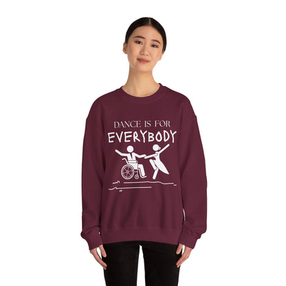 “Dance Is for Everybody” Inclusive Dance Sweatshirt – Unisex Heavy Blend Crewneck with Optional Name or Studio Personalization