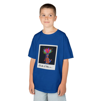 "Shake It Like a..." Youth Short Sleeve Tee – Carnival-Inspired Samba Dancer Graphic Dance Shirt for Kids