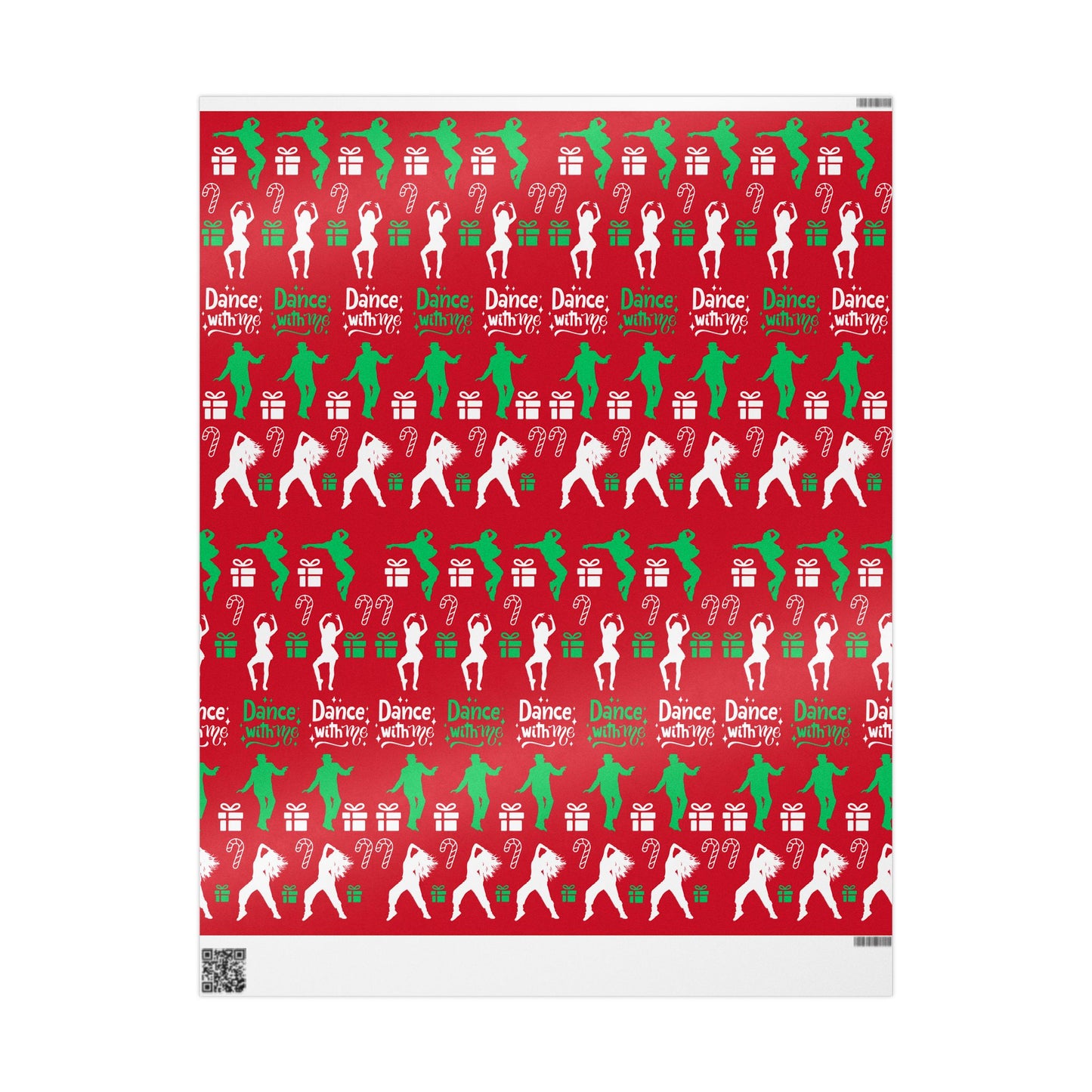 “Dance with Me” Christmas Wrapping Paper – Festive Holiday Gift Wrap with Colorful Dancers & Ballet-Themed Design, Perfect for Dance Lovers and Studios