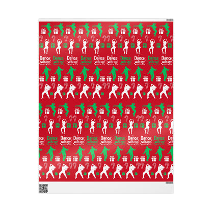 “Dance with Me” Christmas Wrapping Paper – Festive Holiday Gift Wrap with Colorful Dancers & Ballet-Themed Design, Perfect for Dance Lovers and Studios