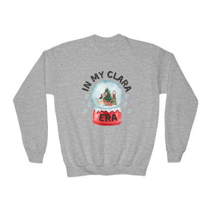 “In My Clara Era” YOUTH Sweatshirt – Ballet Nutcracker Crewneck for Kids | Youth Heavy Blend Dance Apparel