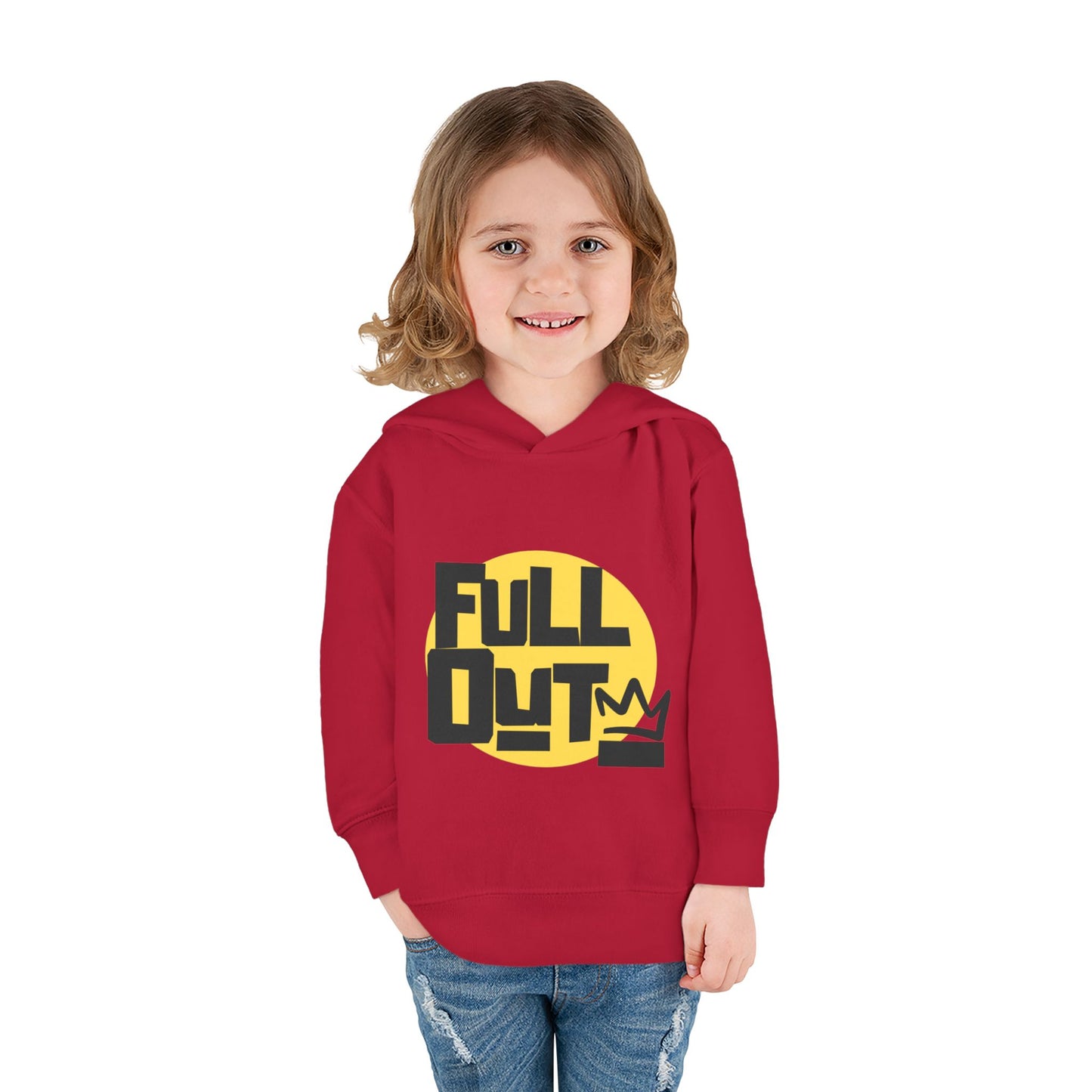 "Full Out" Toddler Pullover Hoodie – Bold Streetwear-Inspired Dance Graphic Fleece Sweatshirt for Kids