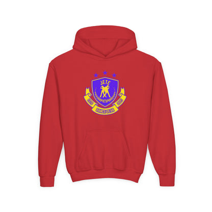 "Jeté Dance Gear" Youth Hooded Sweatshirt – Collegiate-Inspired Dance Team Graphic Hoodie for Kids and Teens