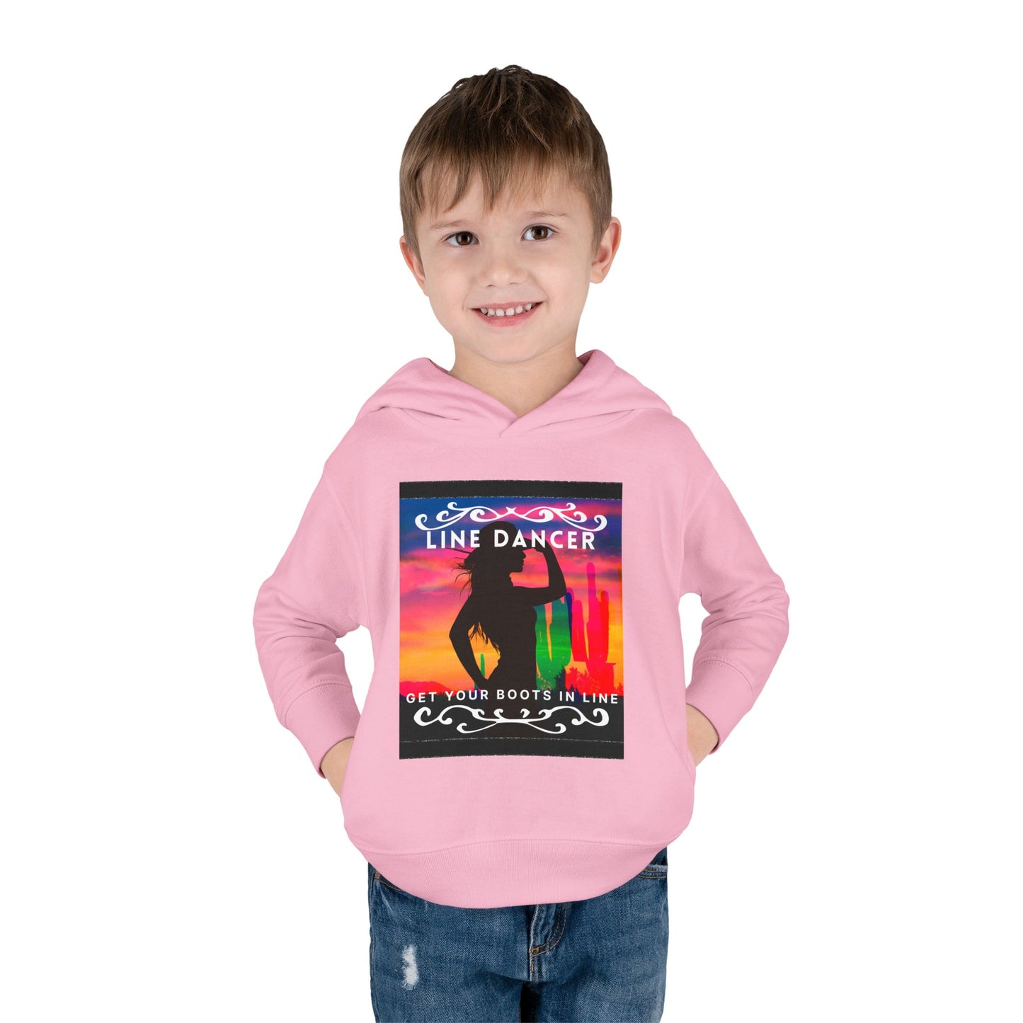 "Line Dancer, Get Your Boots in Line" Streetwear Dance Graphic – Toddler Pullover Hoodie