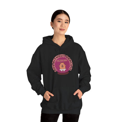 “Life Without Dance is Pointeless" Unisex Heavy Blend Hooded Sweatshirt – Cute Capybara Graphic Hoodie for Adults and Teens
