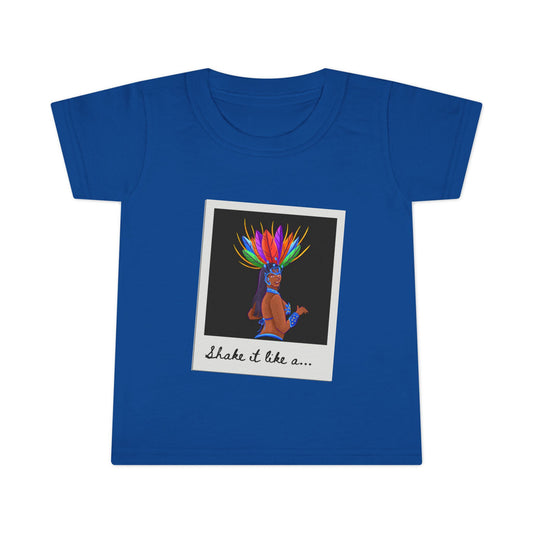 "Shake It Like a..." Toddler Dance T-Shirt – Carnival-Inspired Samba Dancer Graphic Short Sleeve Tee for Kids