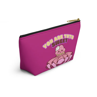 "You Are Tutu Sweet" Accessory Pouch & Makeup Bag – Kawaii Cupcake with Tutu Graphic