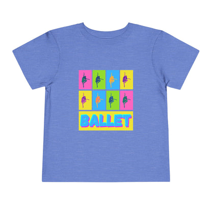 “Ballet" Toddler Short Sleeve T-Shirt – Pop Art Inspired Dance Graphic Tee for Kids