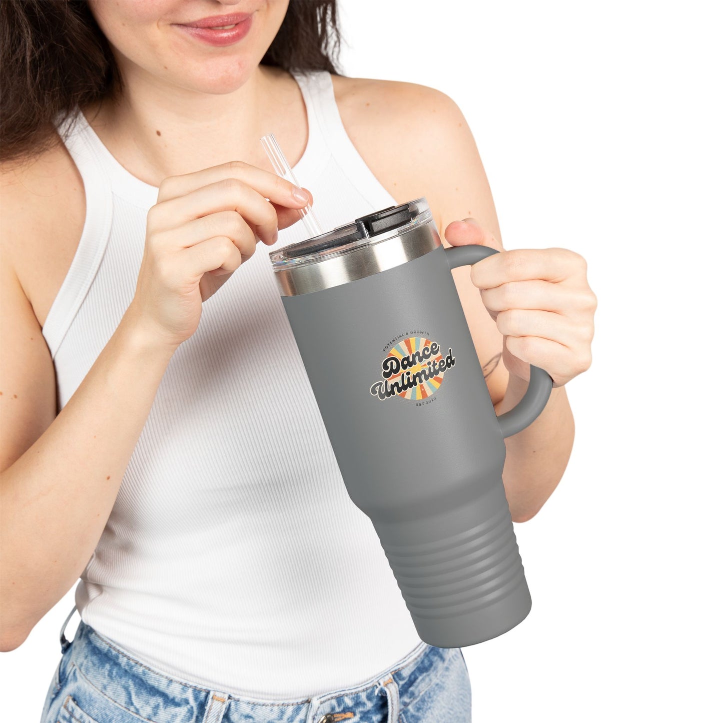 "Dance Unlimited, Potential & Growth" Retro 40oz Insulated Travel Mug – Motivational Dance Tumbler for Growth, Potential & Everyday Inspiration