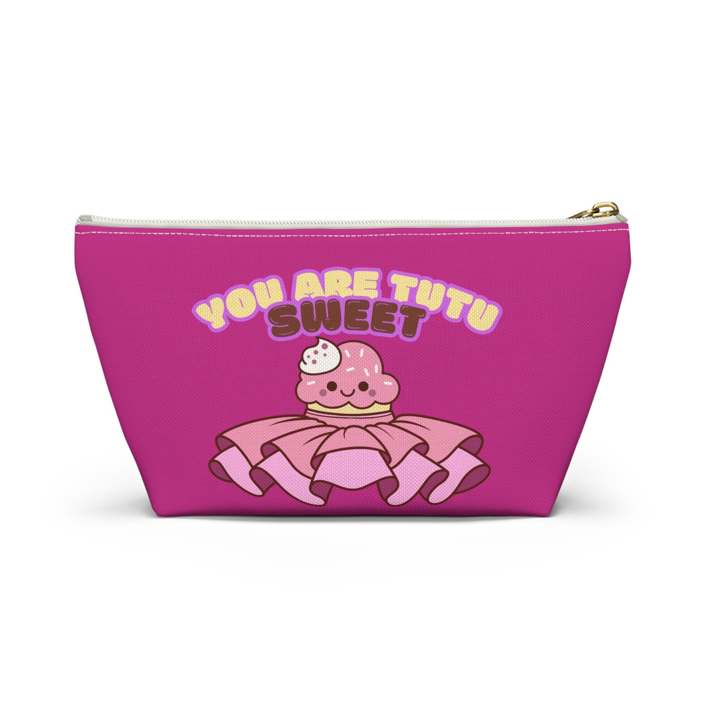 "You Are Tutu Sweet" Accessory Pouch & Makeup Bag – Kawaii Cupcake with Tutu Graphic