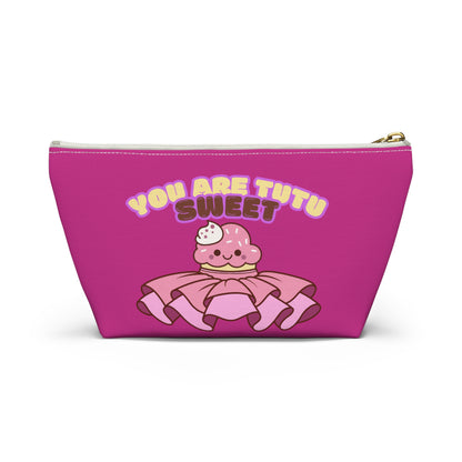 "You Are Tutu Sweet" Accessory Pouch & Makeup Bag – Kawaii Cupcake with Tutu Graphic
