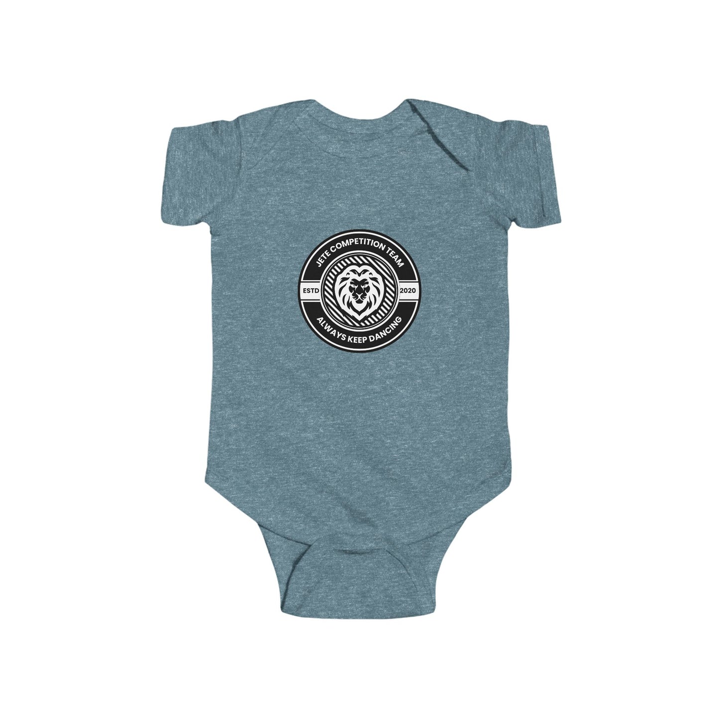 "Jeté Competition Team – Always Keep Dancing" Infant Short Sleeve Bodysuit – Collegiate-Inspired Dance Graphic Baby Outfit for Future Performers
