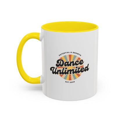 "Dance Unlimited – Potential & Growth" Accent Coffee Mug – Retro-Inspired Ceramic Mug for Dancers and Creative Dreamers