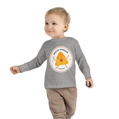 "Nacho Average Dancer" Toddler Dance T-Shirt – Cute Nacho Graphic Long Sleeve Tee for Kids