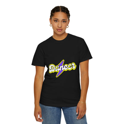 "Dancer" Unisex Garment-Dyed T-Shirt – Superhero-Style Bold Graphic Tee – Dance Power Shirt for Performers & Movers