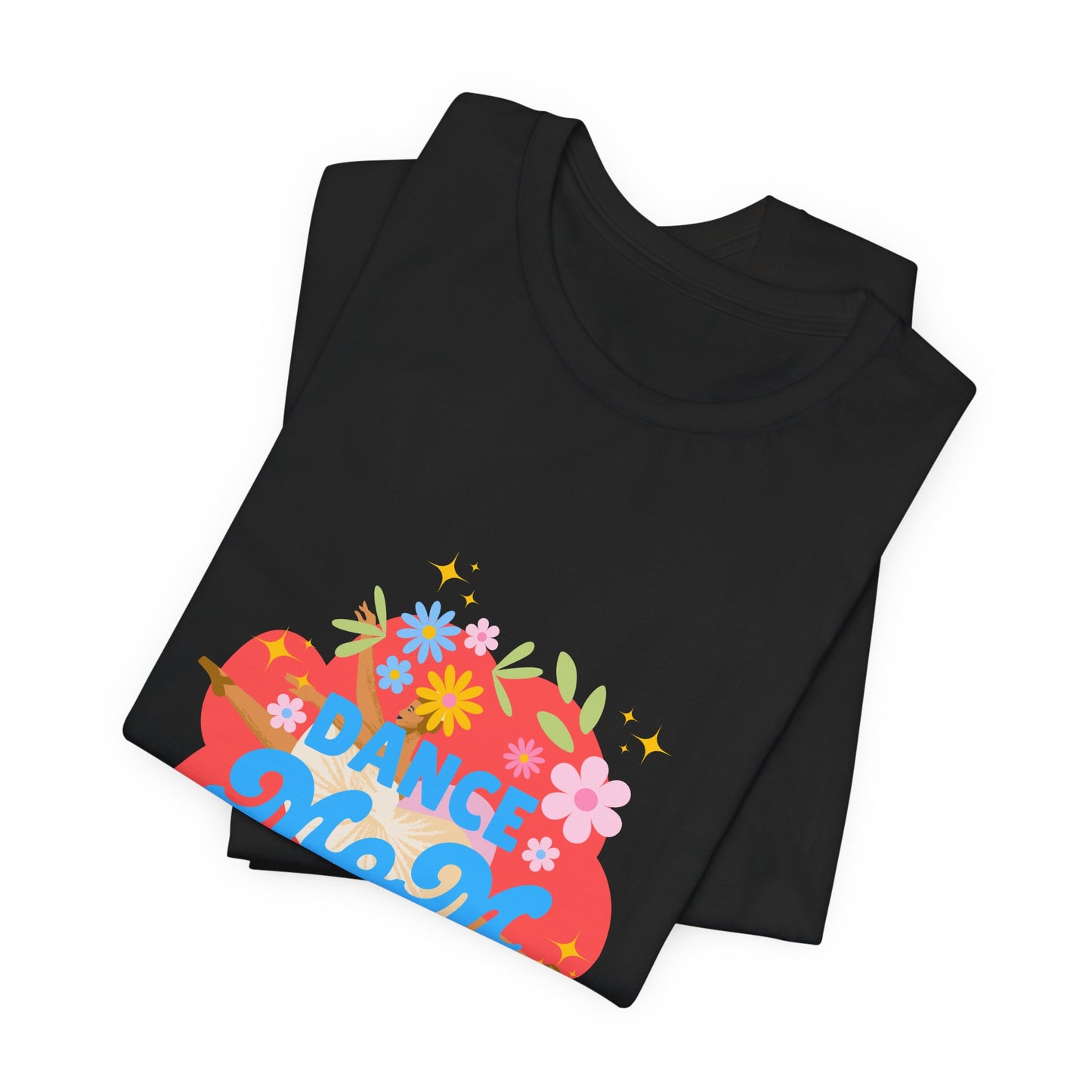 "Dance Mom” T-Shirt – Unisex Garment-Dyed Tee with Floral Dancer Graphic Front & Superhero Role List Back 🌸💪