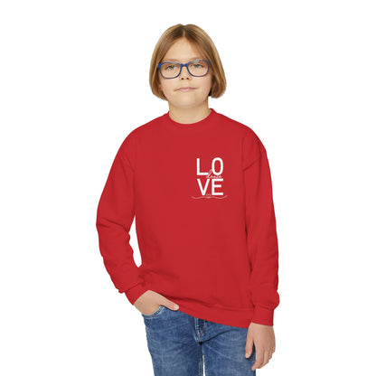 "LOVE Dance" Youth Crewneck Sweatshirt – Script Letter Graphic Dance Lover Pullover