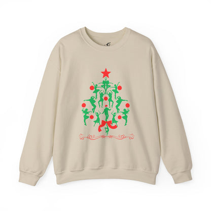 "Christmas Tree Dancer Silhouette" ADULT SWEATSHIRT Unisex Heavy Blend Crewneck – Festive Ballet & Dance Holiday Sweatshirt for Dancers, Teachers, and Studios