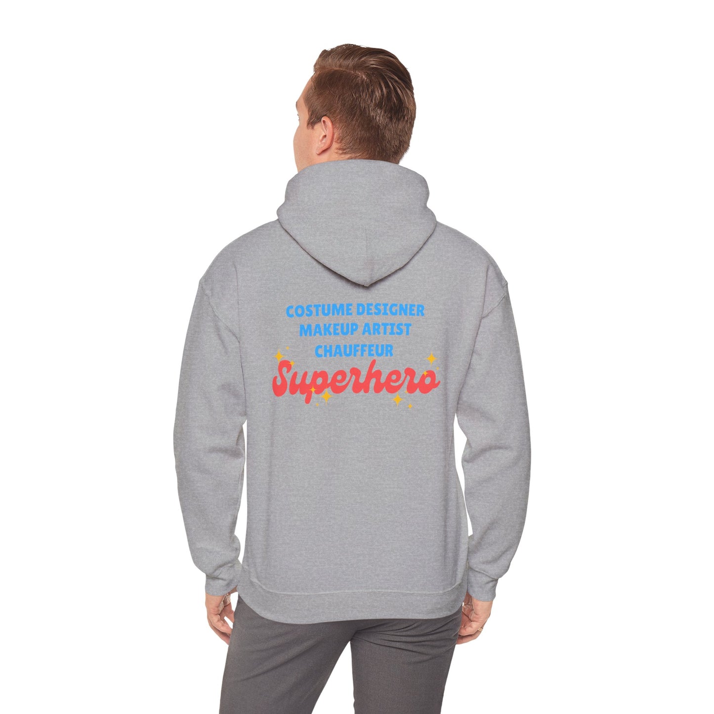 "Dance Mom" Superhero Hoodie – Floral Front Graphic & Fun Back Design | Unisex Hooded Sweatshirt for Proud Dance Parents