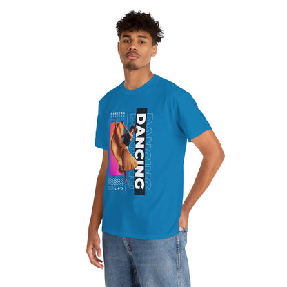 “Dancing” Streetwear-Inspired Female Dancer Unisex Heavy Cotton Tee – Urban Dance Graphic T-Shirt for Performers and Dance Lovers