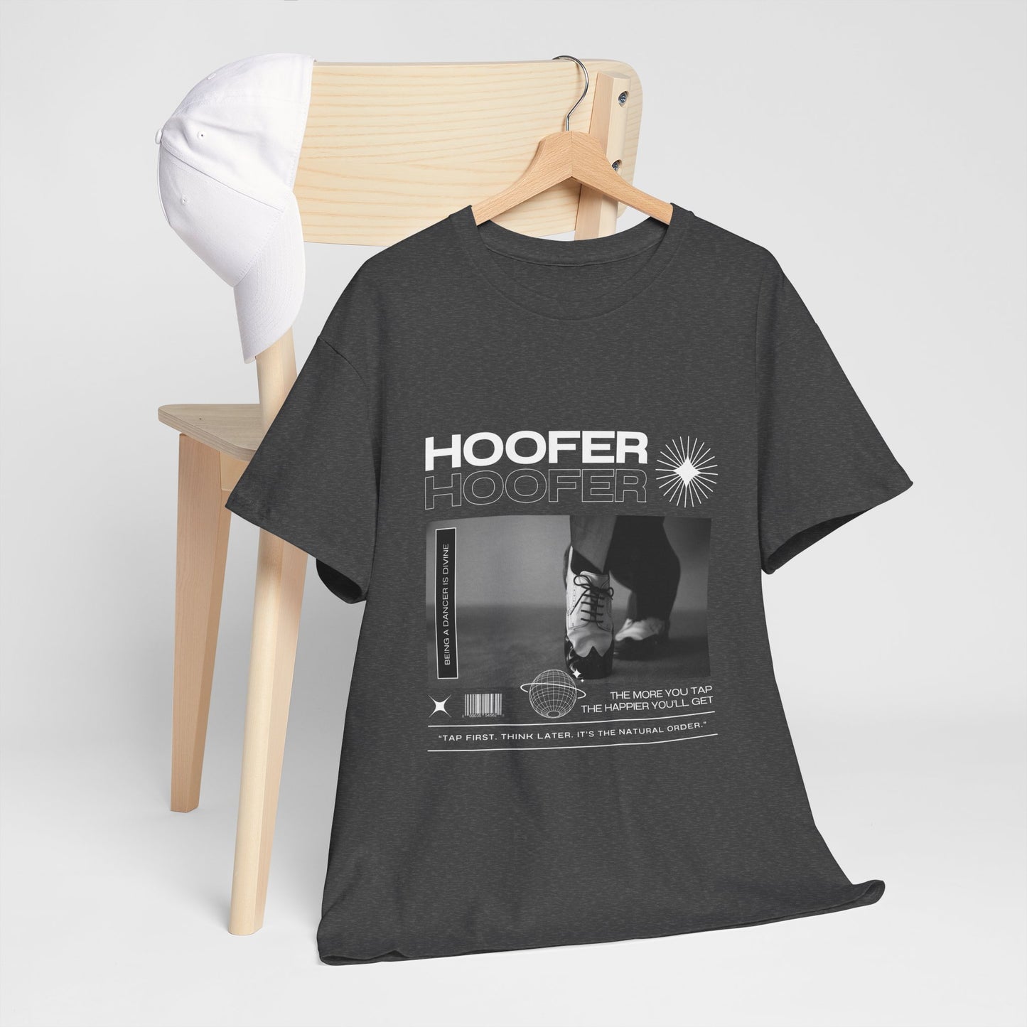“Hoofer" Tap Dance Unisex Heavy Cotton Tee – Streetwear-Inspired Tap Shoes Graphic T-Shirt for Dancers