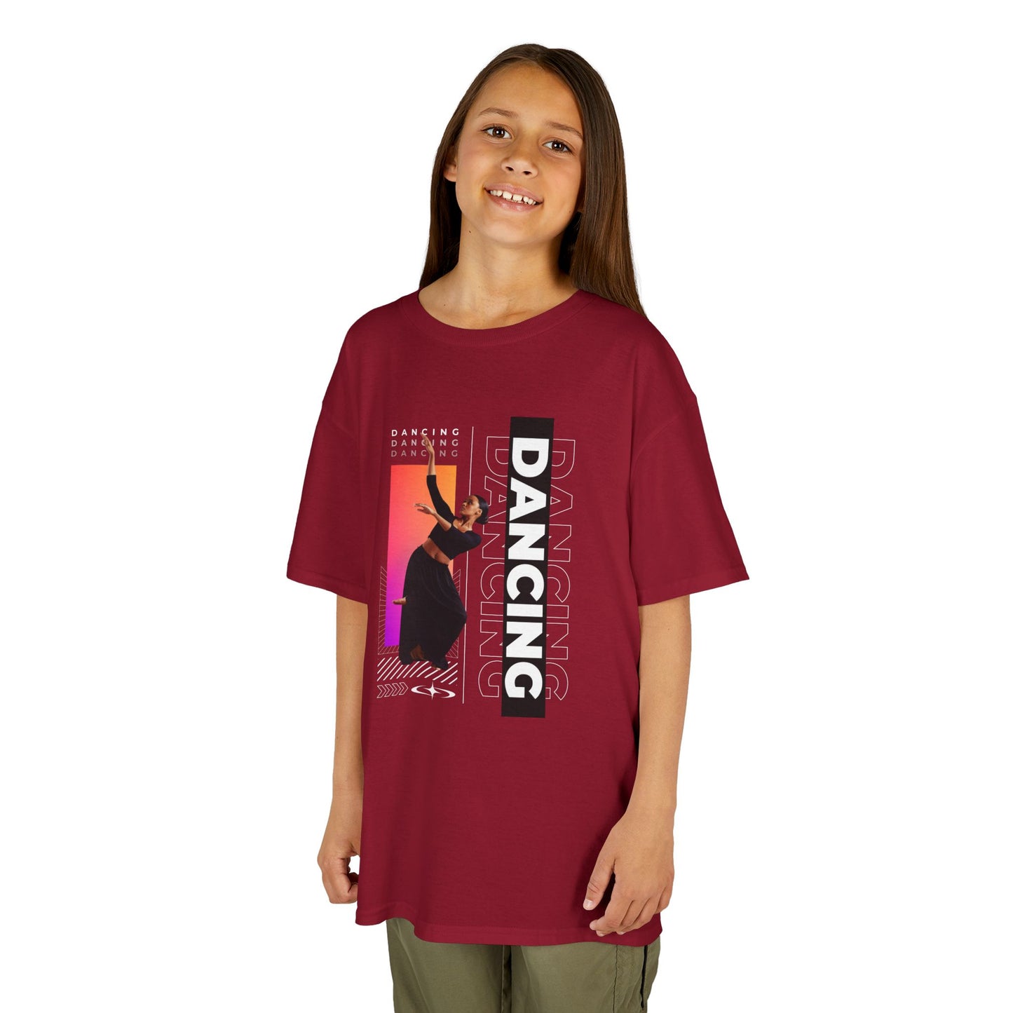 “Dancing” Youth Short Sleeve T-Shirt – Streetwear-Inspired Female Dancer Design – Trendy Kids Dance Graphic Tee