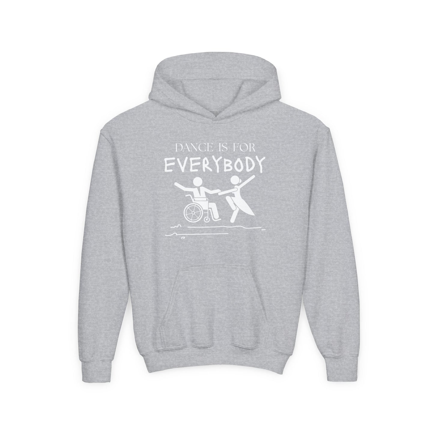 “Dance Is for Everybody” Unisex Youth Hoodie – Inclusive Dance Hoodie for Kids & Teens, Personalized with Name or Studio