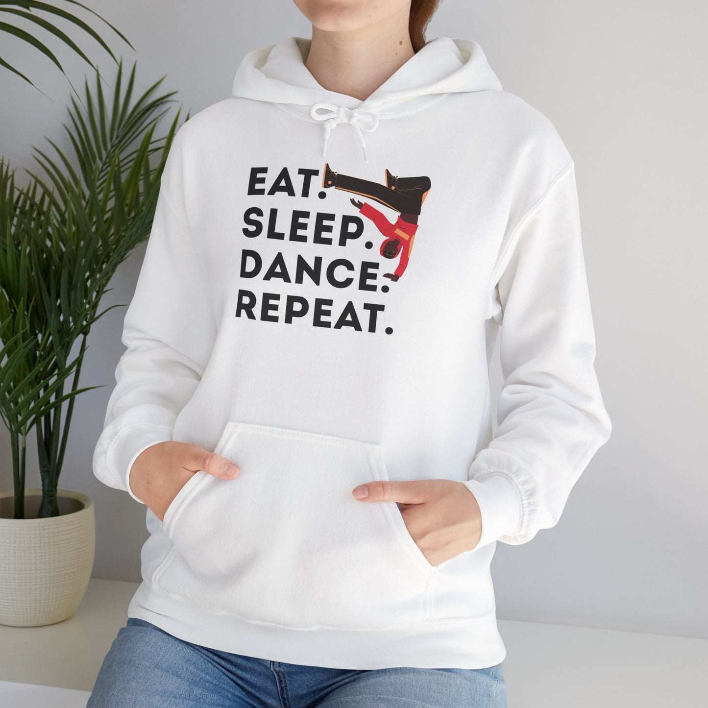 "Eat Sleep Dance Repeat" Unisex Dance Hoodie – Bold B-Boy Streetwear Sweatshirt