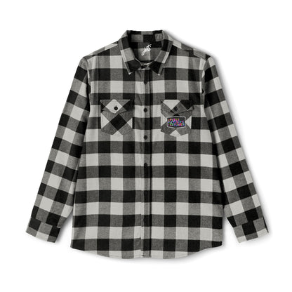 Levels Premium Collection Flannel Shirt – Unisex Streetwear Button-Up with "Levels Pictures Textures" Front Text and Bold Dancer Silhouette Back Graphic