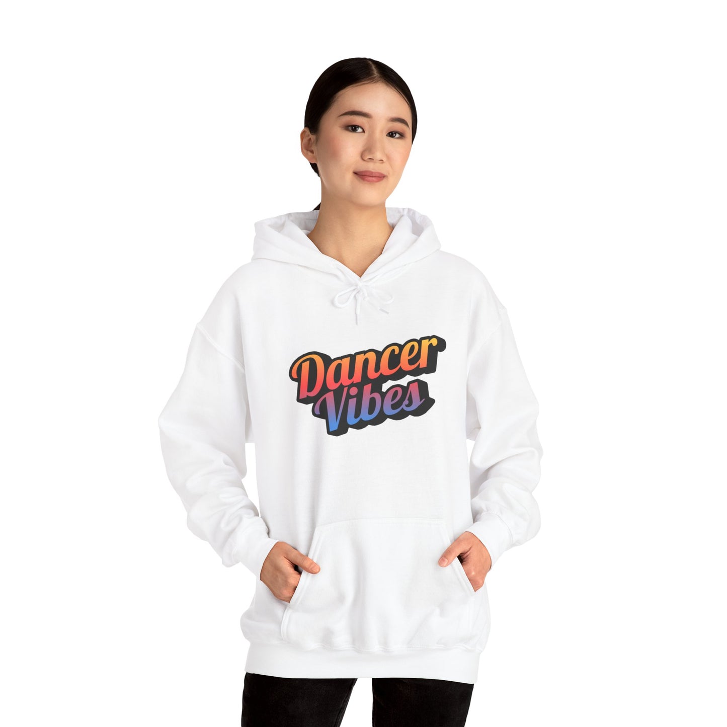 "Dancer Vibes" Unisex Hooded Sweatshirt – Colorful Retro Dance Graphic Hoodie for Dance Lovers