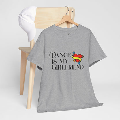 I Love Dance Unisex Heavy Cotton Tee – Hand-Drawn Heart & Note Graphic Dance Lover T-Shirt
