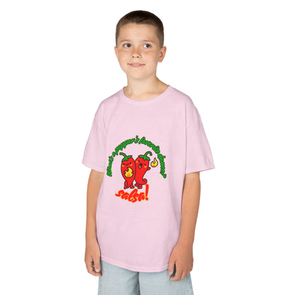 "What’s a Pepper’s Favorite Dance? Salsa!" Youth Short Sleeve Tee – Funny Dance Shirt with Cute Pepper Graphic for Kids