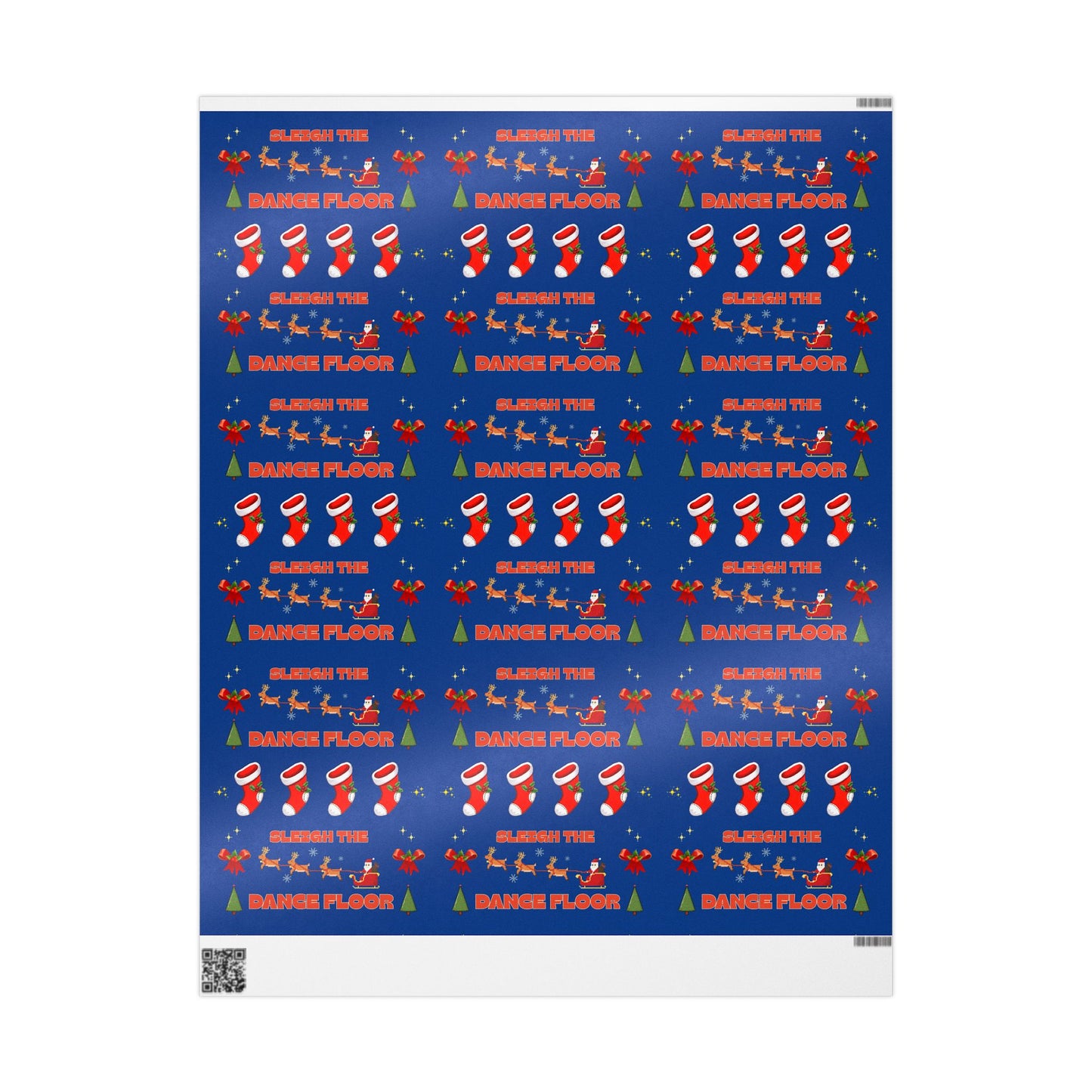 “Sleigh the Dance Floor” Christmas Wrapping Paper – Cute Retro Video Game–Style Holiday Gift Wrap for Dancers, Perfect for Dance Studios & Ballet Lovers
