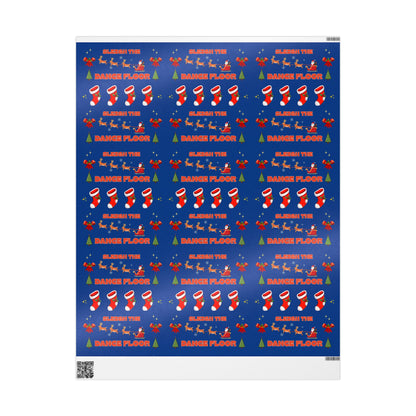 “Sleigh the Dance Floor” Christmas Wrapping Paper – Cute Retro Video Game–Style Holiday Gift Wrap for Dancers, Perfect for Dance Studios & Ballet Lovers
