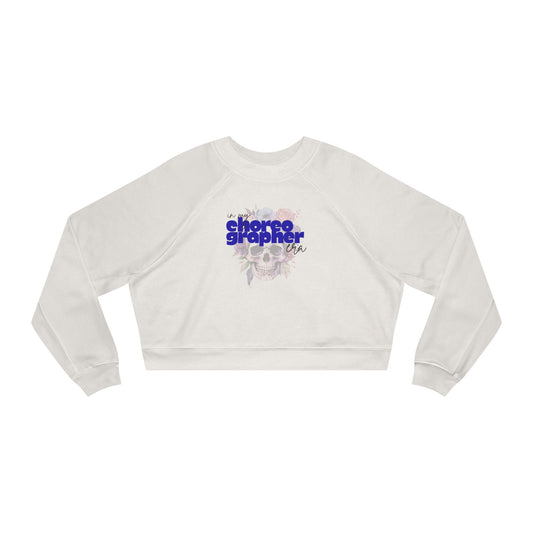 “In My Choreographer Era” Skull with Floral Graphic | Streetwear-Inspired Dance Sweatshirt for Choreographers & Dancers - Women’s Cropped Sweatshirt