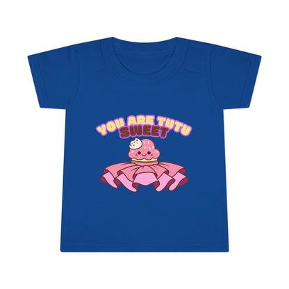 "You Are Tutu Sweet" Toddler Dance T-Shirt – Kawaii Cupcake in Tutu Graphic Short Sleeve Tee for Kids