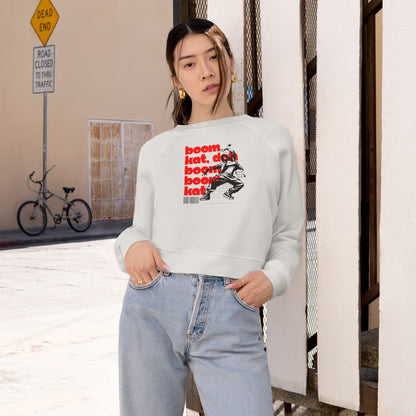 “Boom Kat” Bold Streetwear-Inspired Dance Graphic | Hip-Hop & Jazz Dance Sweatshirt for Dancers & Enthusiasts - Women’s Cropped Sweatshirt