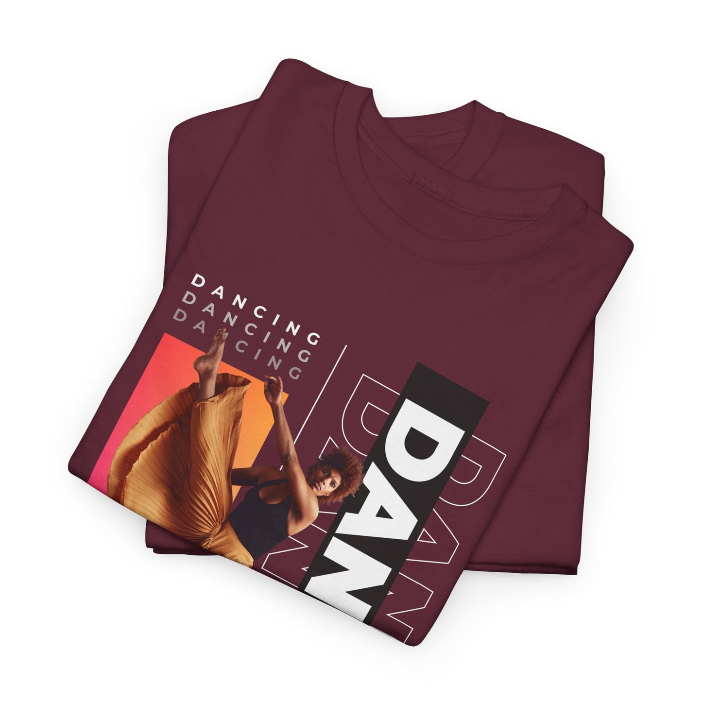 “Dancing” Streetwear-Inspired Female Dancer Unisex Heavy Cotton Tee – Urban Dance Graphic T-Shirt for Performers and Dance Lovers