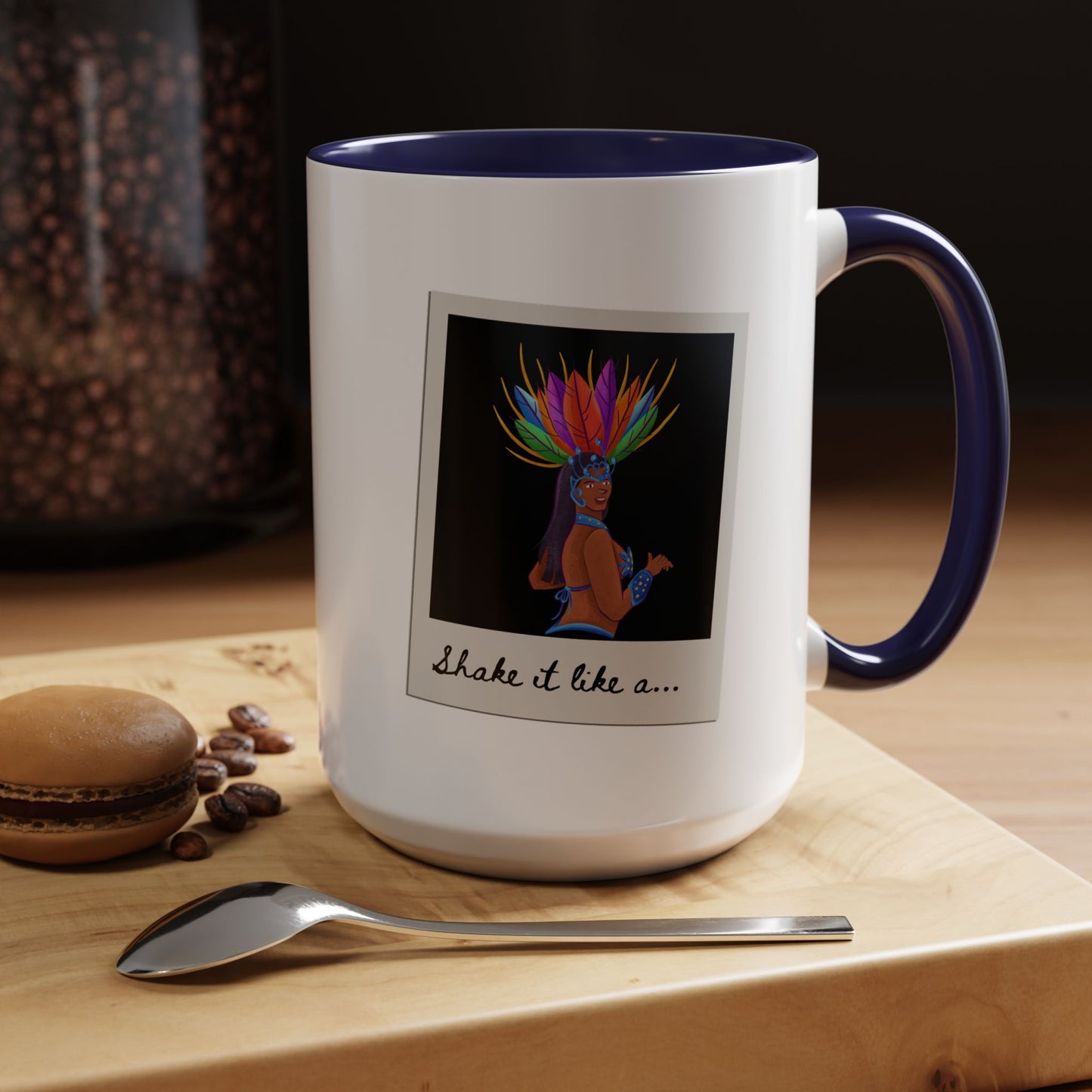 "Shake It Like a..." Accent Coffee Mug – Fun Dance Quote Ceramic Mug for Dancers and Music Lovers