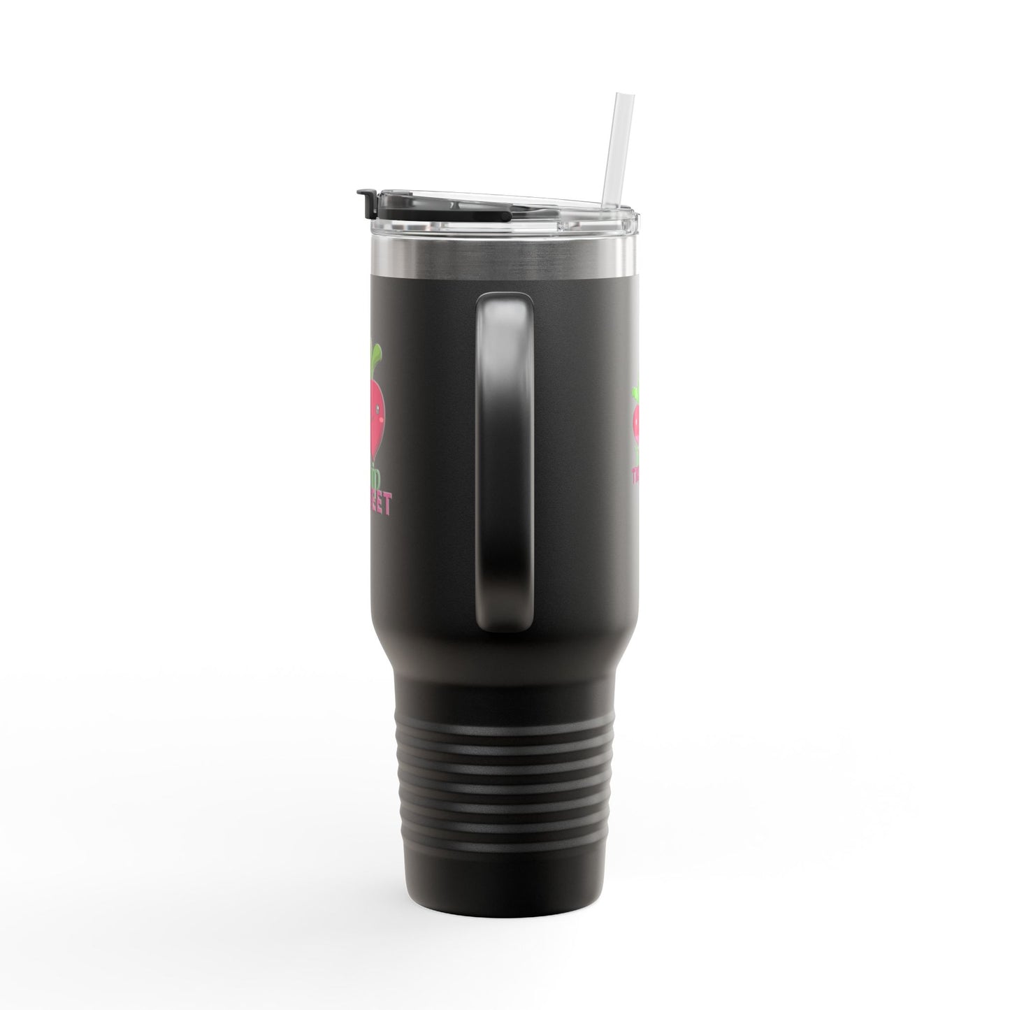 "Turnip the Beet" 40oz Insulated Travel Mug – Cute Veggie Dance Pun Tumbler for Music & Dance Lovers | Jete Shop 🥬🎶✨