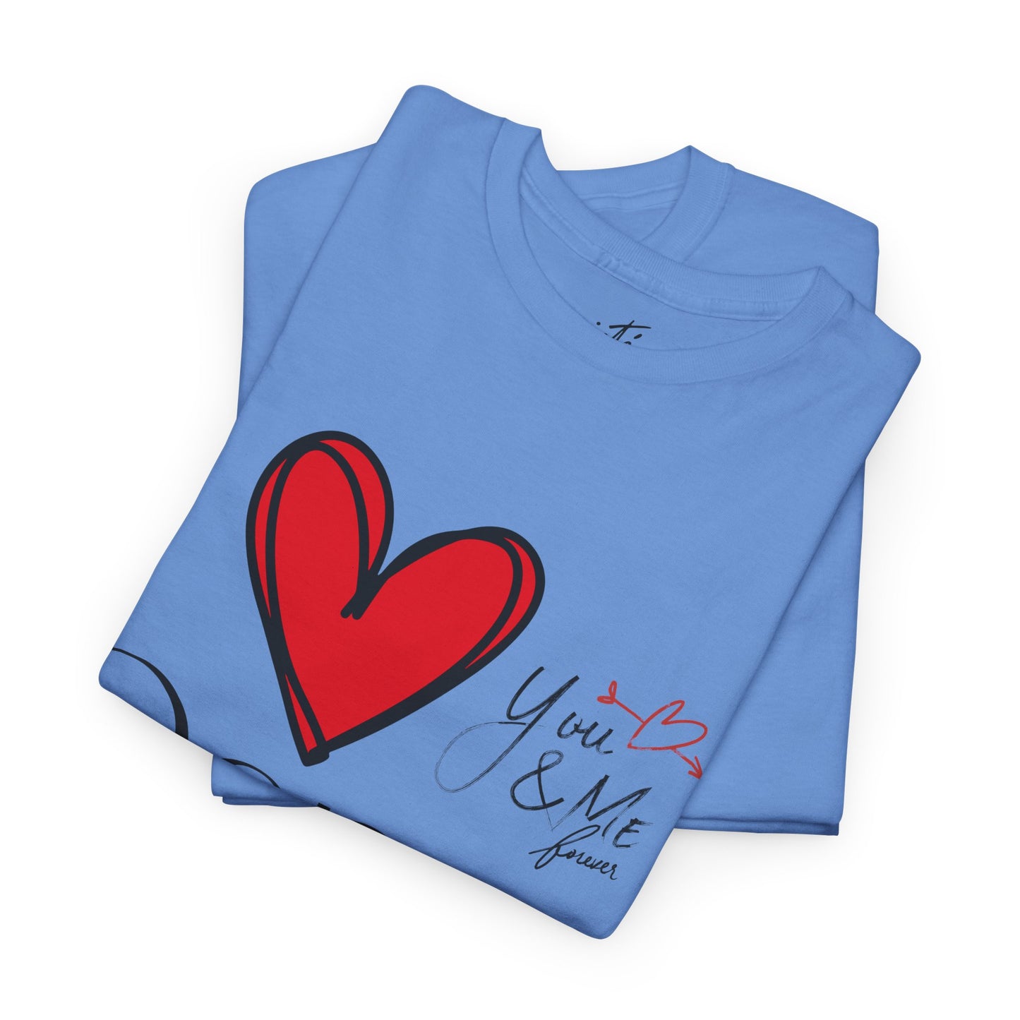 "I Love Dance" Unisex Heavy Cotton Tee – Hand-Drawn Heart & Note Graphic Dance Lover T-Shirt