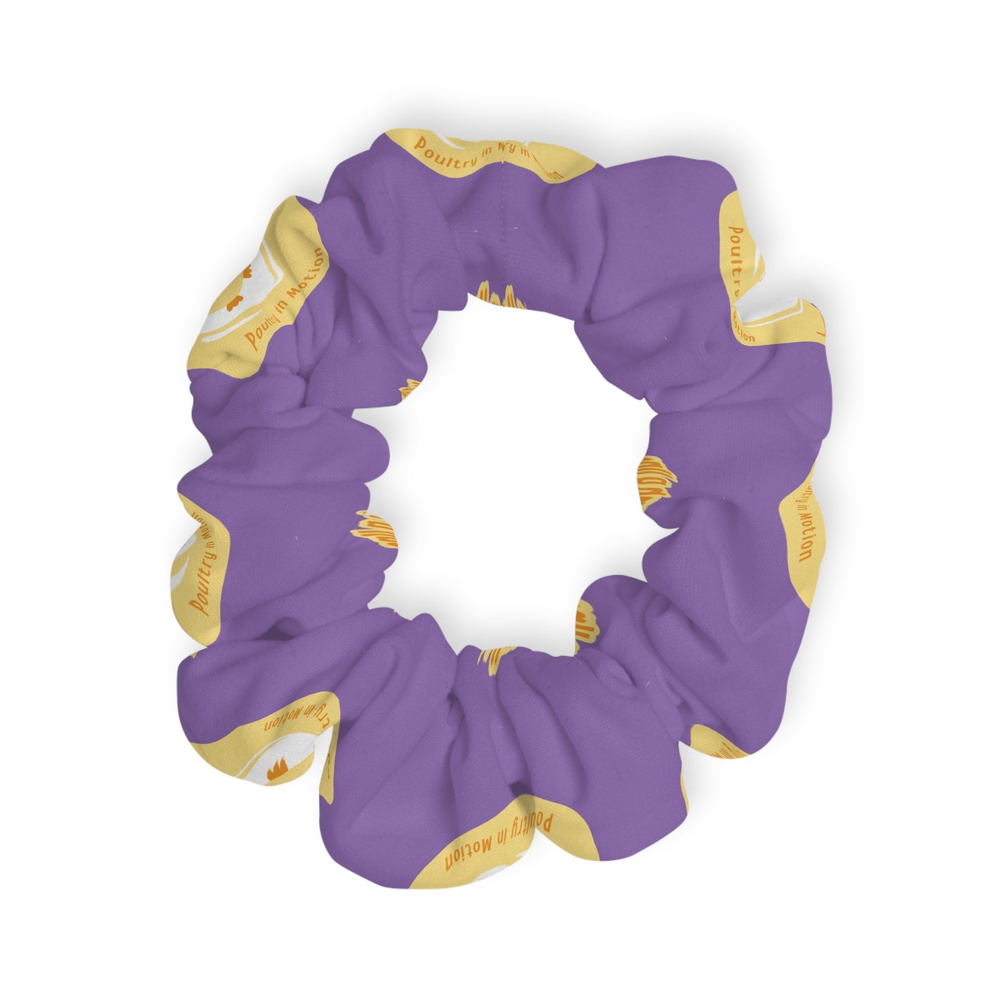 “What do you call a dancing chick? Poultry in Motion” Scrunchie – Funny Dance Pun Hair Accessory with Cute Dancing Chicken Graphic