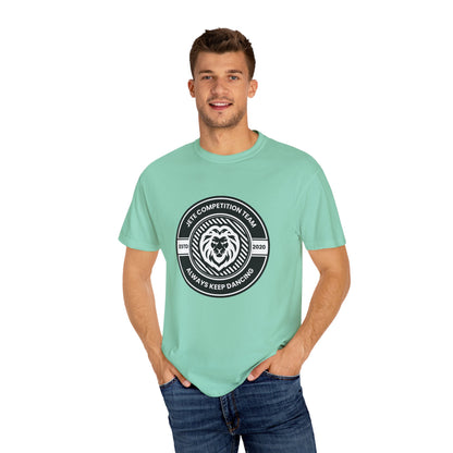 "Jeté Competition Team,  Always Keep Dancing" Unisex Garment-Dyed T-Shirt – Collegiate-Style Dance Graphic Tee – Shirt for Dancers & Teams
