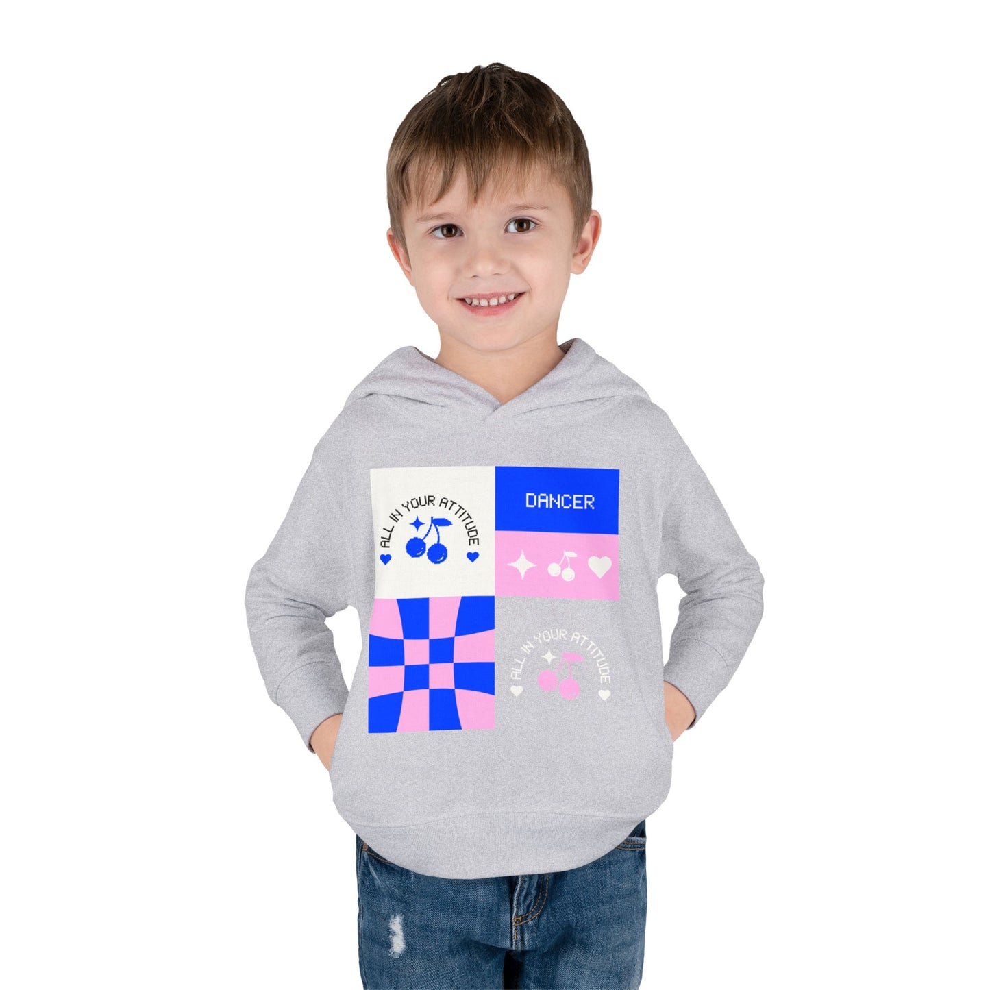 "Dancer – All in Your Attitude" Toddler Pullover Hoodie – Retro Dance Graphic Fleece Sweatshirt for Kids