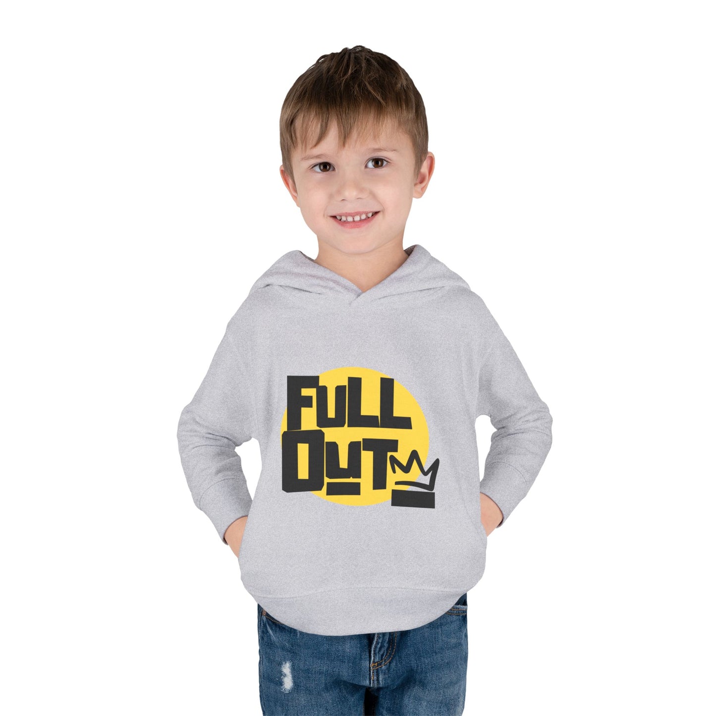 "Full Out" Toddler Pullover Hoodie – Bold Streetwear-Inspired Dance Graphic Fleece Sweatshirt for Kids