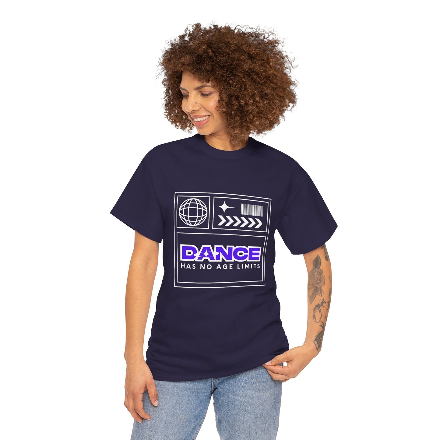 "Dance Has No Age Limits" Unisex Heavy Cotton T-Shirt – Streetwear Graphic Tee for Dancers of All Ages
