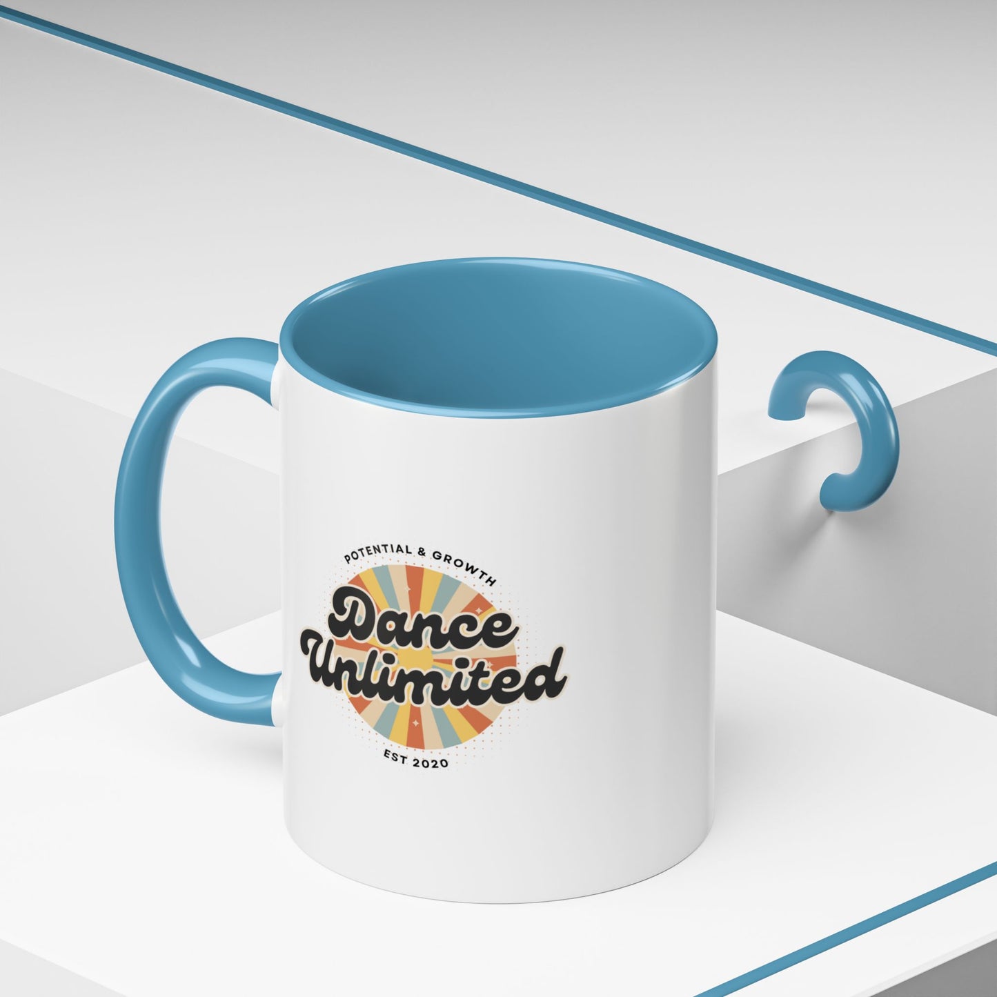 "Dance Unlimited – Potential & Growth" Accent Coffee Mug – Retro-Inspired Ceramic Mug for Dancers and Creative Dreamers