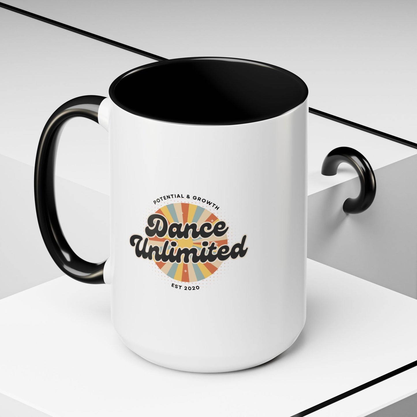 "Dance Unlimited – Potential & Growth" Accent Coffee Mug – Retro-Inspired Ceramic Mug for Dancers and Creative Dreamers