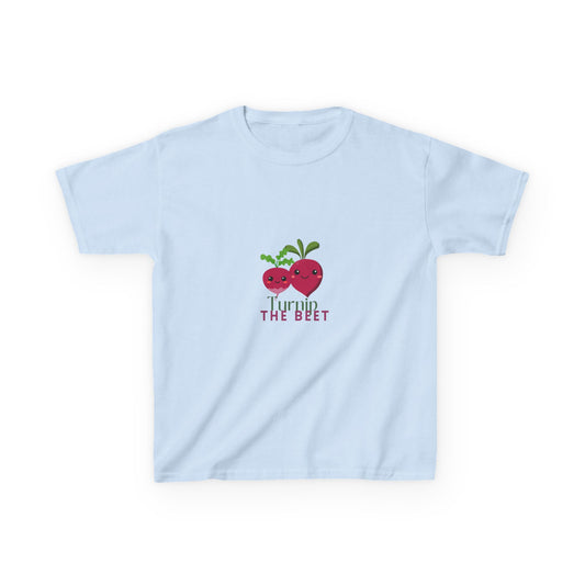 "Turnip the Beet" Youth Short Sleeve Tee – Cute Veggie Graphic Dance Pun Shirt for Kids