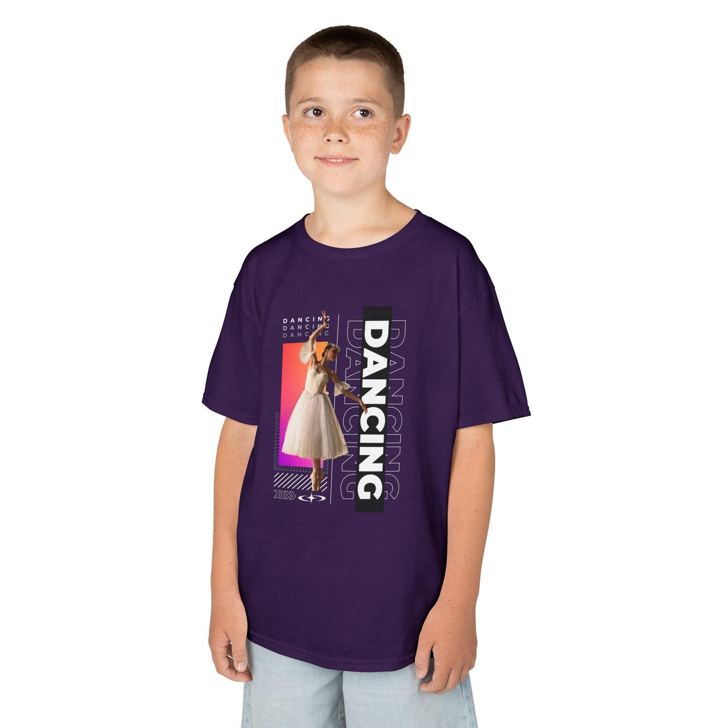 “Dancing” Youth Short Sleeve T-Shirt – Streetwear-Inspired Female Dancer Graphic – Trendy Kids Dance T-Shirt for Girls